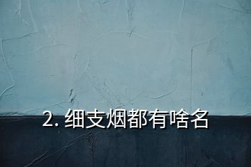 2. 细支烟都有啥名