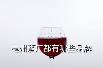 亳州酒厂都有哪些品牌