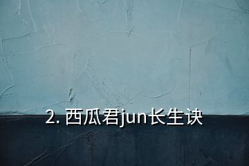 2. 西瓜君jun长生诀