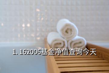 1. 162006基金净值查询今天