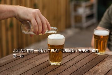 北京大兴桂村一带有几个白酒厂我知道有个方庄酒厂谁在那一块