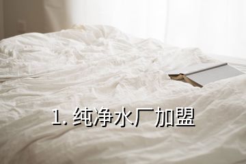 1. 纯净水厂加盟