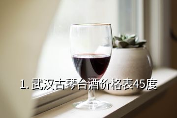 1. 武汉古琴台酒价格表45度