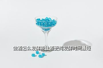 做酒怎么发酵能让酒更纯发酵时间最短