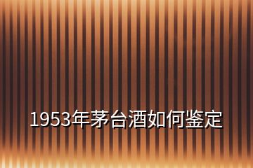 1953年茅台酒如何鉴定