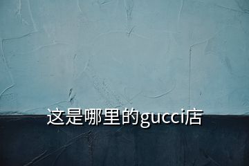 这是哪里的gucci店