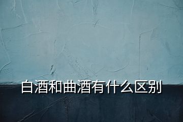 白酒和曲酒有什么区别