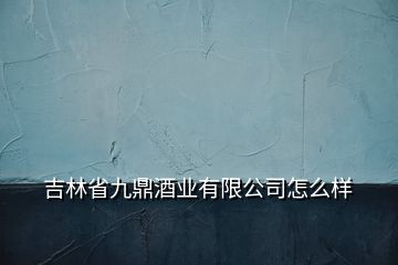 吉林省九鼎酒业有限公司怎么样