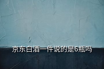 京东白酒一件说的是6瓶吗