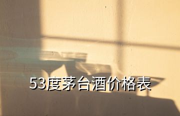 53度茅台酒价格表