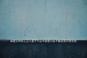 巫医乐师百工之人君子不齿今其智乃反不能及其可怪也欤