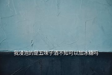 我浸泡的是五味子酒不知可以加冰糖吗