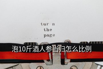 泡10斤酒人参当归怎么比例