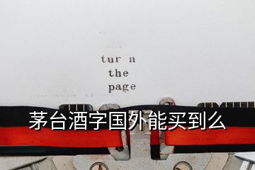 茅台酒字国外能买到么