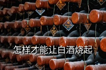 怎样才能让白酒烧起