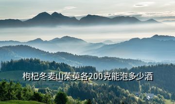 枸杞冬麦山茱萸各200克能泡多少酒