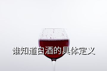 谁知道白酒的具体定义