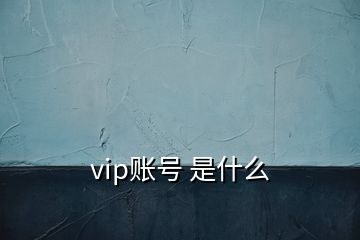 vip账号 是什么