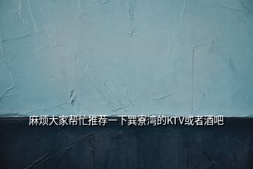 麻烦大家帮忙推荐一下巽寮湾的KTV或者酒吧