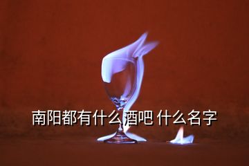 南阳都有什么酒吧 什么名字