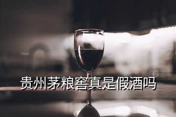 贵州茅粮窖真是假酒吗