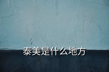 泰美是什么地方