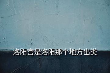 洛阳宫是洛阳那个地方出类