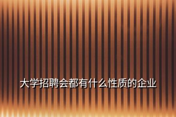 大学招聘会都有什么性质的企业