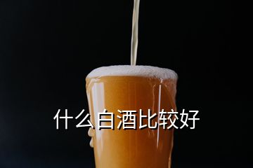 什么白酒比较好