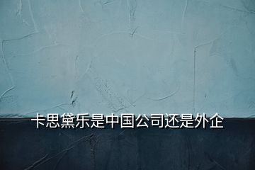 卡思黛乐是中国公司还是外企