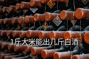 1斤大米能出几斤白酒