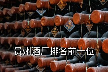 贵州酒厂排名前十位