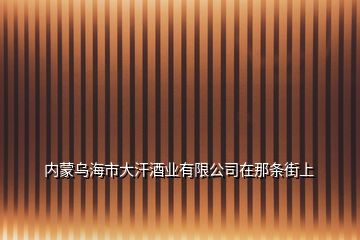 内蒙乌海市大汗酒业有限公司在那条街上