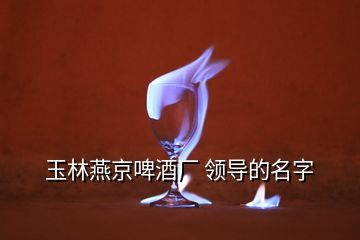 玉林燕京啤酒厂 领导的名字