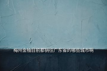 梅州金柚目前都销往广东省的哪些城市啊