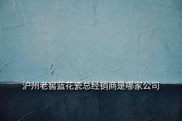 沪州老窖蓝花瓷总经销商是哪家公司