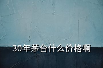 30年茅台什么价格啊