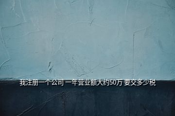 我注册一个公司 一年营业额大约50万 要交多少税