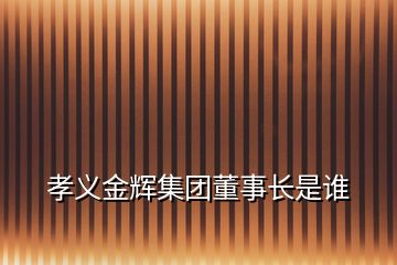 孝义金辉集团董事长是谁