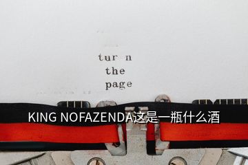 KING NOFAZENDA这是一瓶什么酒