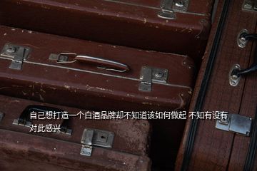 自己想打造一个白酒品牌却不知道该如何做起 不知有没有对此感兴