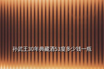 孙武王30年典藏酒53度多少钱一瓶