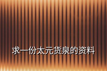 求一份太元货泉的资料