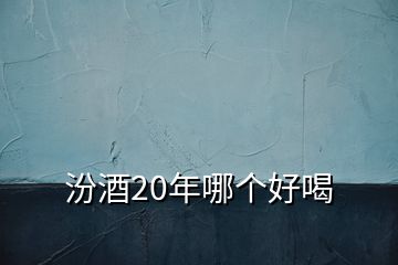 汾酒20年哪个好喝