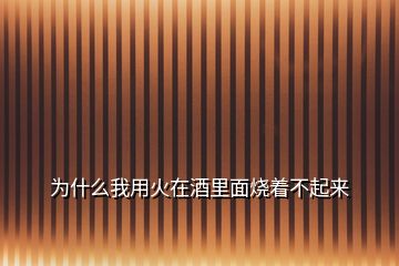 为什么我用火在酒里面烧着不起来