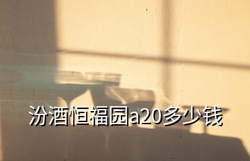 汾酒恒福园a20多少钱