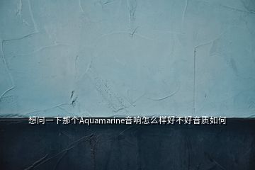 想问一下那个Aquamarine音响怎么样好不好音质如何