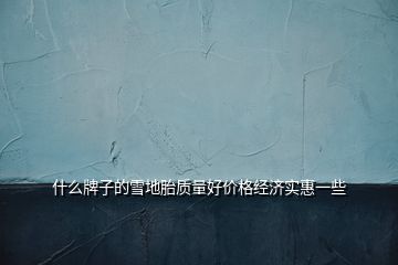 什么牌子的雪地胎质量好价格经济实惠一些