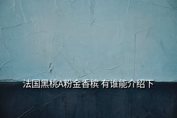 法国黑桃A粉金香槟 有谁能介绍下