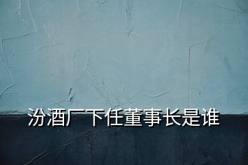 汾酒厂下任董事长是谁